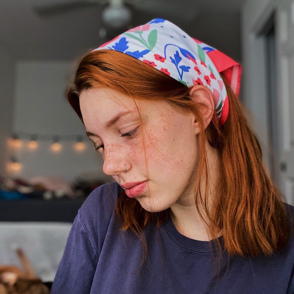 floral hair scarf